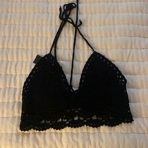 Black crochet top
